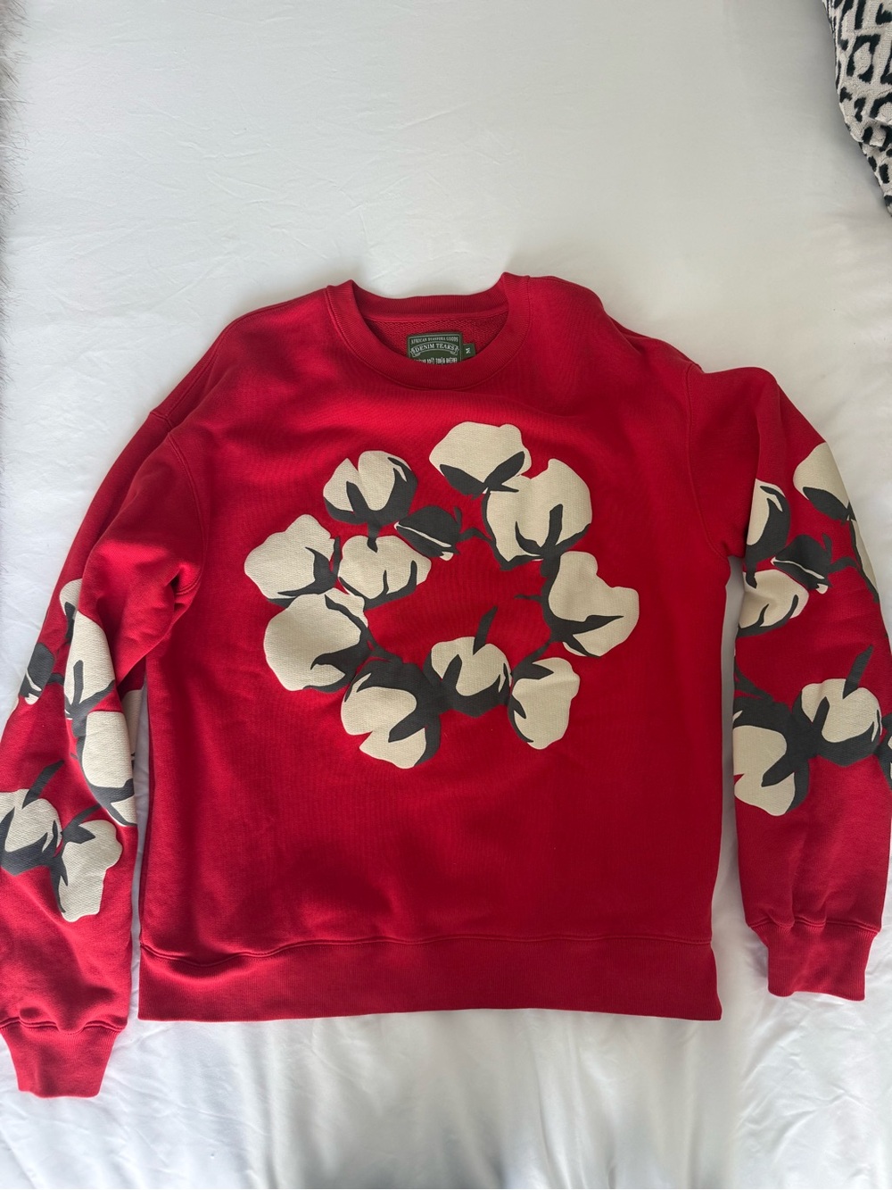 Denim Tears x Cactus Plant Flea Market Cactus Tears Crewneck 'Red' - Picture 3 of 6